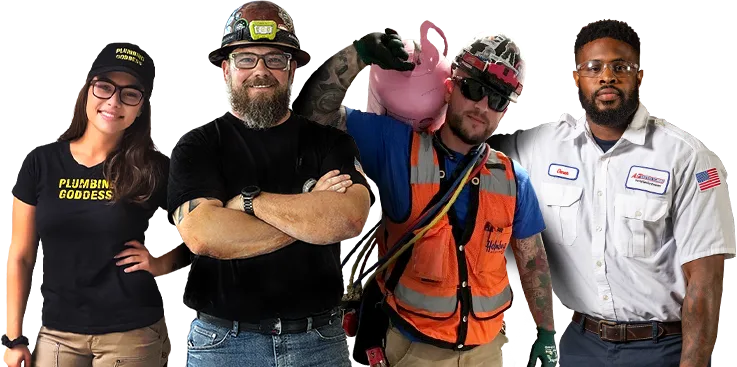 Team of plumbing and HVAC professionals