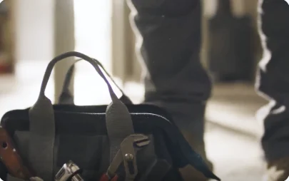 Tool bag on a job site