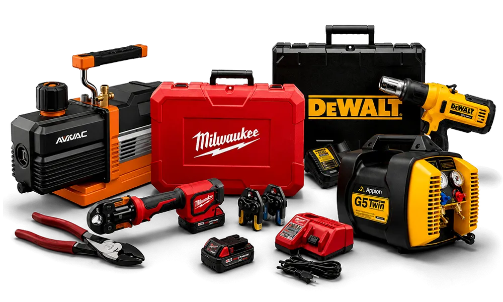 Professional HVAC and plumbing tools